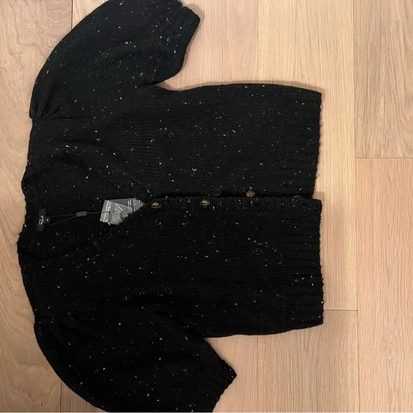Rails Isla Black confetti Speckled wool blend Cardigan sweater - Picture 4 of 9